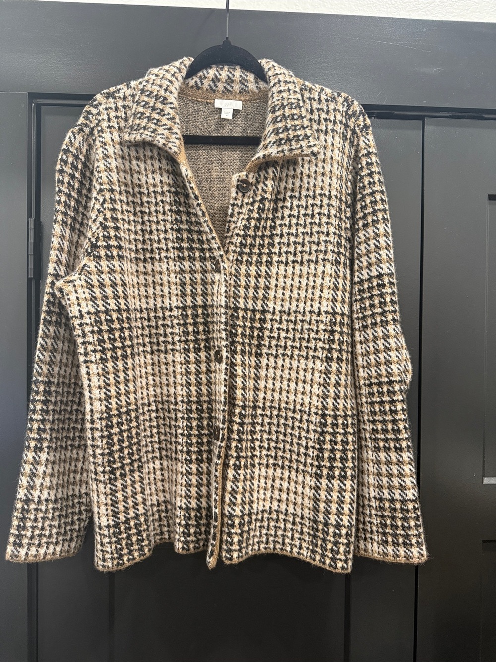 J. Jill Marled Knit Sweater with Black Trim Size Medium